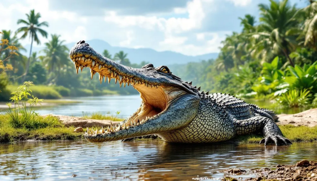 descubra por que os crocodilos mantêm a boca aberta por horas e os benefícios desse comportamento surpreendente para sua sobrevivência.