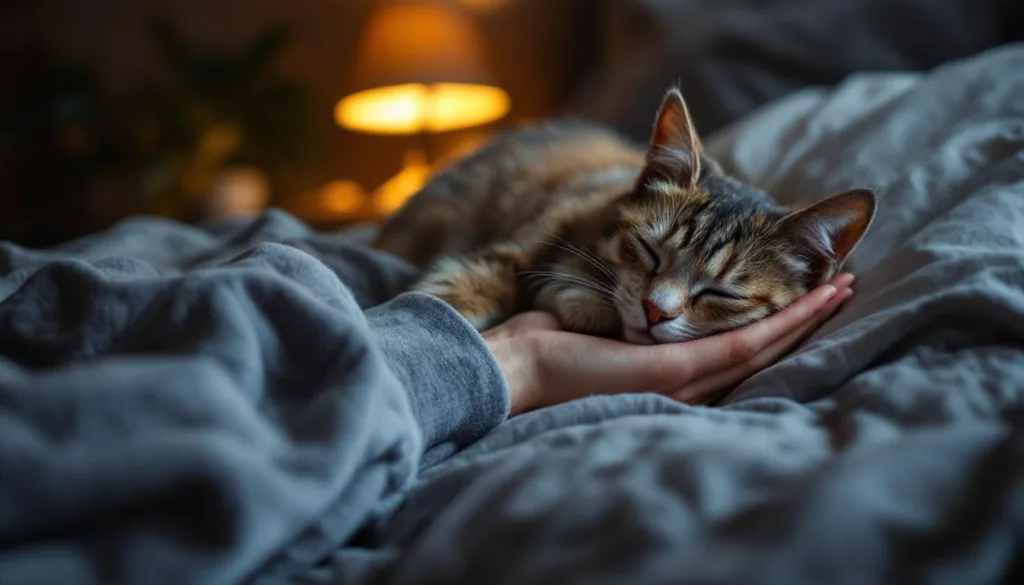 descubra o segredo surpreendente sobre com quem os gatos realmente dormem, que não envolve brinquedos nem comida.