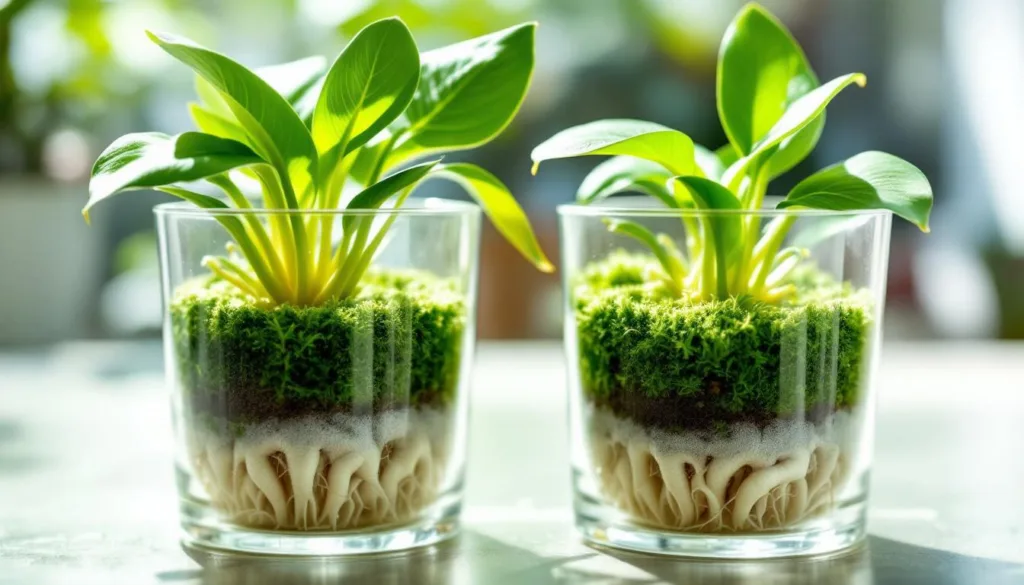 descubra como propagar jiboia e filodendro facilmente, mesmo sem terra ou água, com este truque infalível para suas plantas crescerem saudáveis.