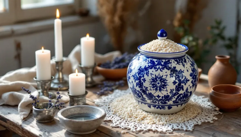 descubra por que o frasco de arroz atrai abundância e aprenda a realizar esse ritual de forma simples e eficaz para transformar sua vida.