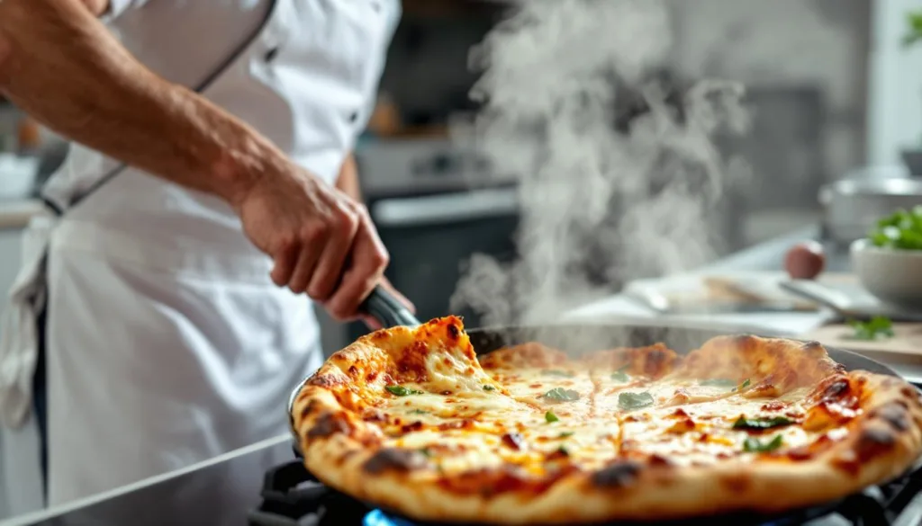 descubra o segredo de um chef para preparar uma pizza crocante na frigideira em apenas 10 minutos. receita fácil e rápida para saborear em casa!